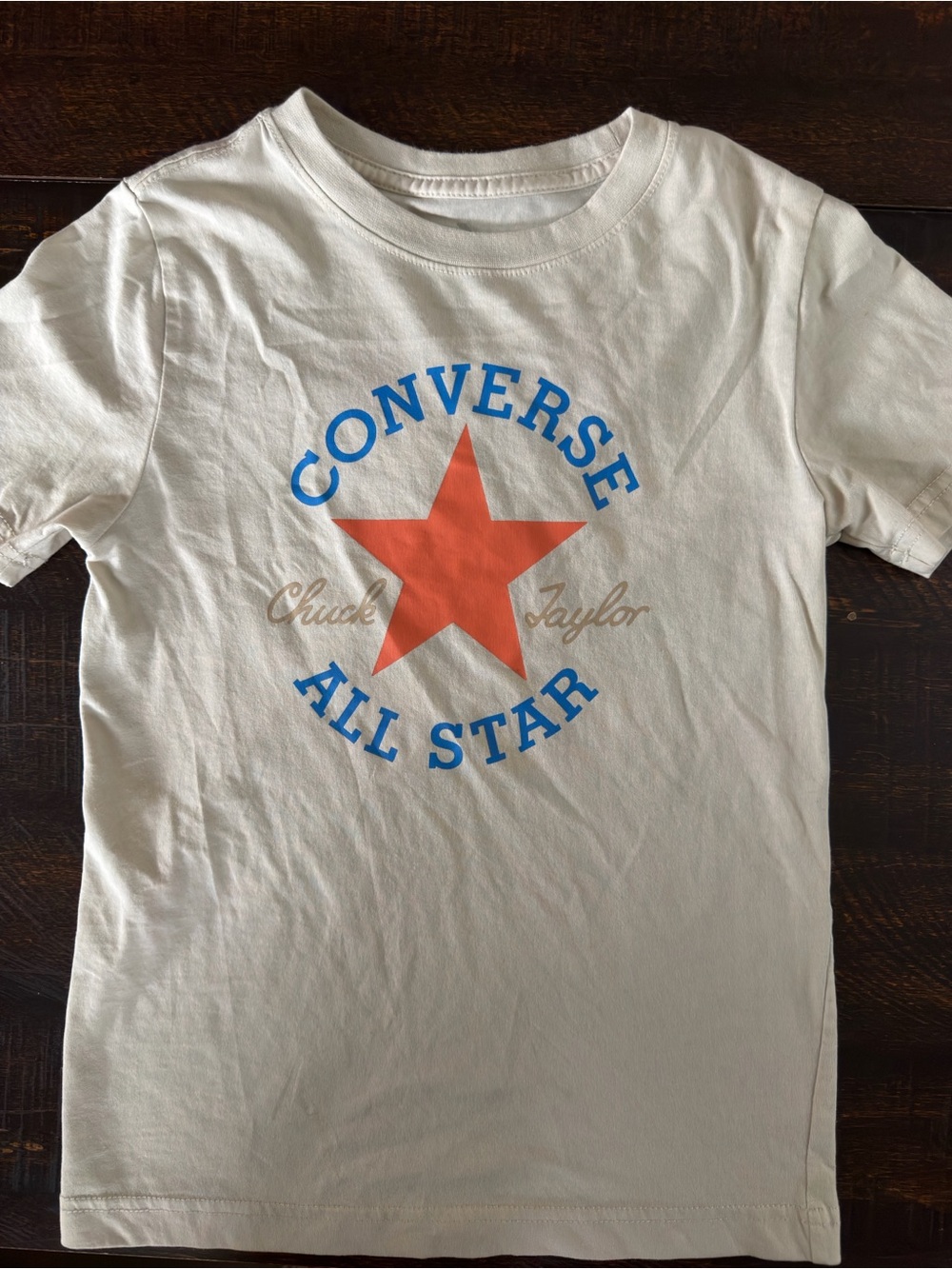 Converse Kids White Tee with Orange Star